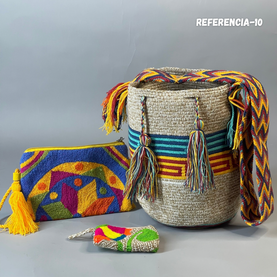 💫 Combo Wayuu: Mochila GRANDE Diseño+ Sobre + (MONEDERO GRATIS) 🎁