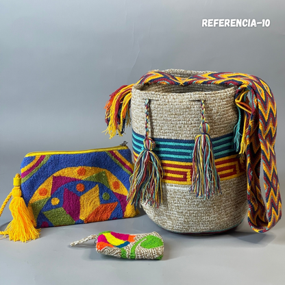 💫 Combo Wayuu: Mochila GRANDE Diseño+ Sobre + (MONEDERO GRATIS) 🎁