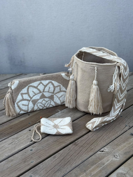 Combos Wayuu: Mochila MEDIANA + Sobre + (MONEDERO GRATIS)