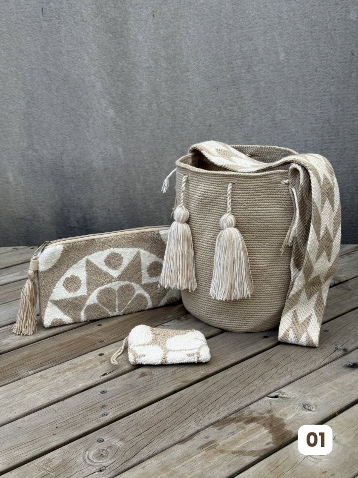 💫 Combo Wayuu: Mochila GRANDE+ Monedero + Sobre Artesanal🎁