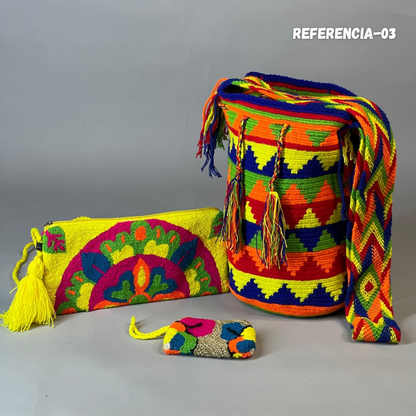💫 Combo Wayuu: Mochila GRANDE Diseño+ Sobre + (MONEDERO GRATIS) 🎁