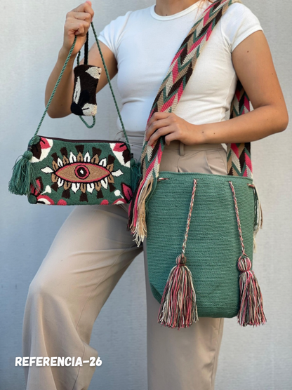 💫 Combo Wayuu: Mochila GRANDE+ Monedero + Sobre Artesanal🎁