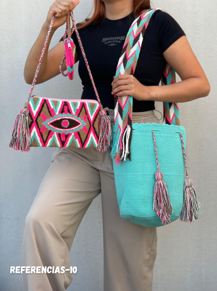 💫 Combo Wayuu: Mochila GRANDE+ Monedero + Sobre Artesanal🎁