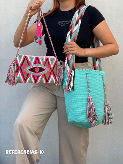 💫 Combo Wayuu: Mochila GRANDE+ Monedero + Sobre Artesanal🎁