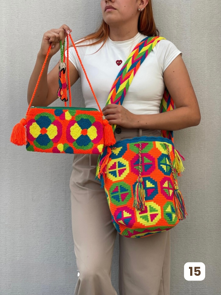 💫 Combo Wayuu: Mochila GRANDE Diseño+ Sobre + (MONEDERO GRATIS) 🎁