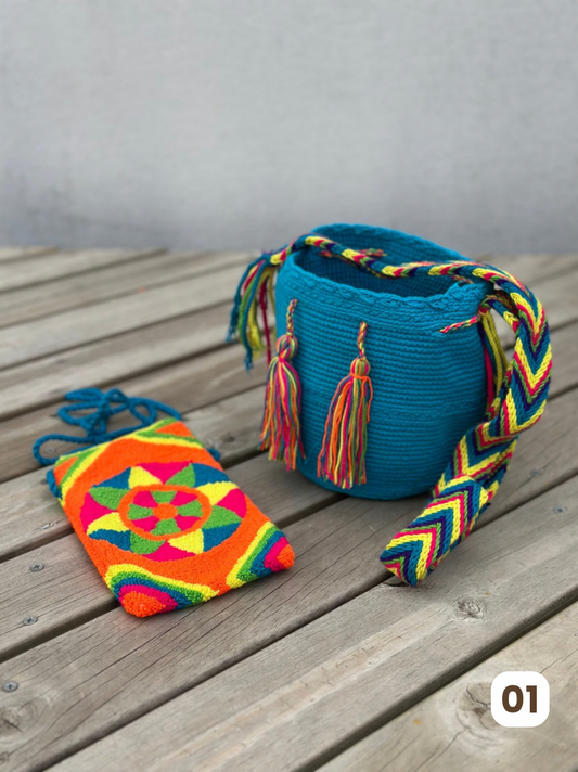 🎒📱 Combo Wayuu: Mochila Pequeña + PortaCelular 🚚✨
