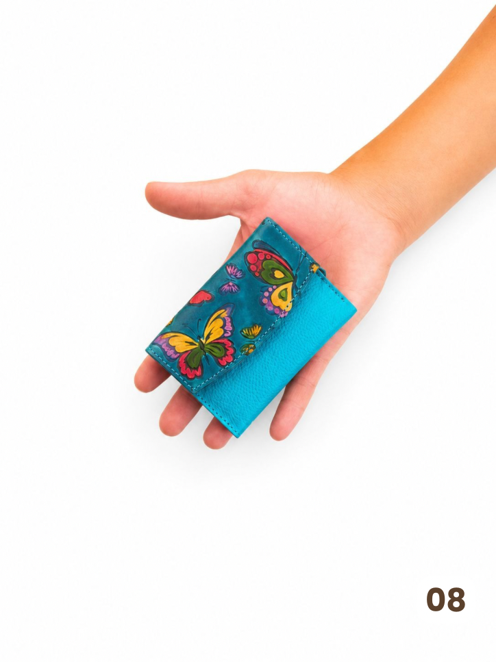 🌺 Billetera Pequeña Pintada a Mano (11x8cm)