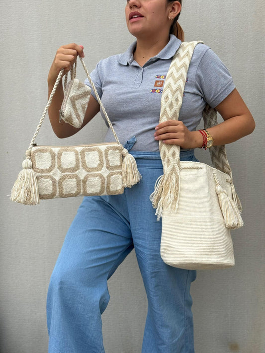 💫 Combo Wayuu: Mochila GRANDE+ Monedero + Sobre Artesanal🎁