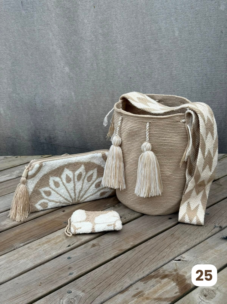 💫 Combo Wayuu: Mochila GRANDE+ Monedero + Sobre Artesanal🎁