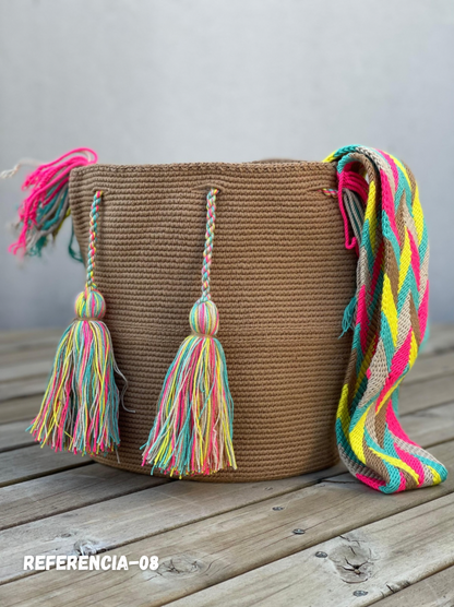 Mochila GRANDE Unicolor Tonos Tierra 🌎(31x28)