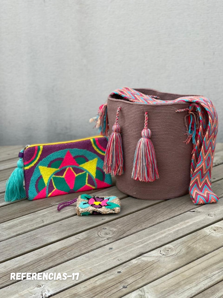 💫 Combo Wayuu: Mochila GRANDE+ Monedero + Sobre Artesanal🎁