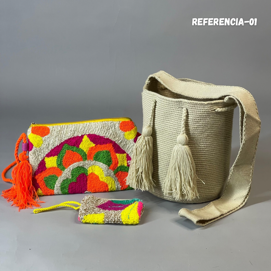 ✨Set: Mochila MEDIANA UNICOLOR+ Sobre + MONEDERO 🎁