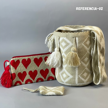 💫 Combo Wayuu: Mochila GRANDE Diseño+ Sobre + (MONEDERO GRATIS) 🎁