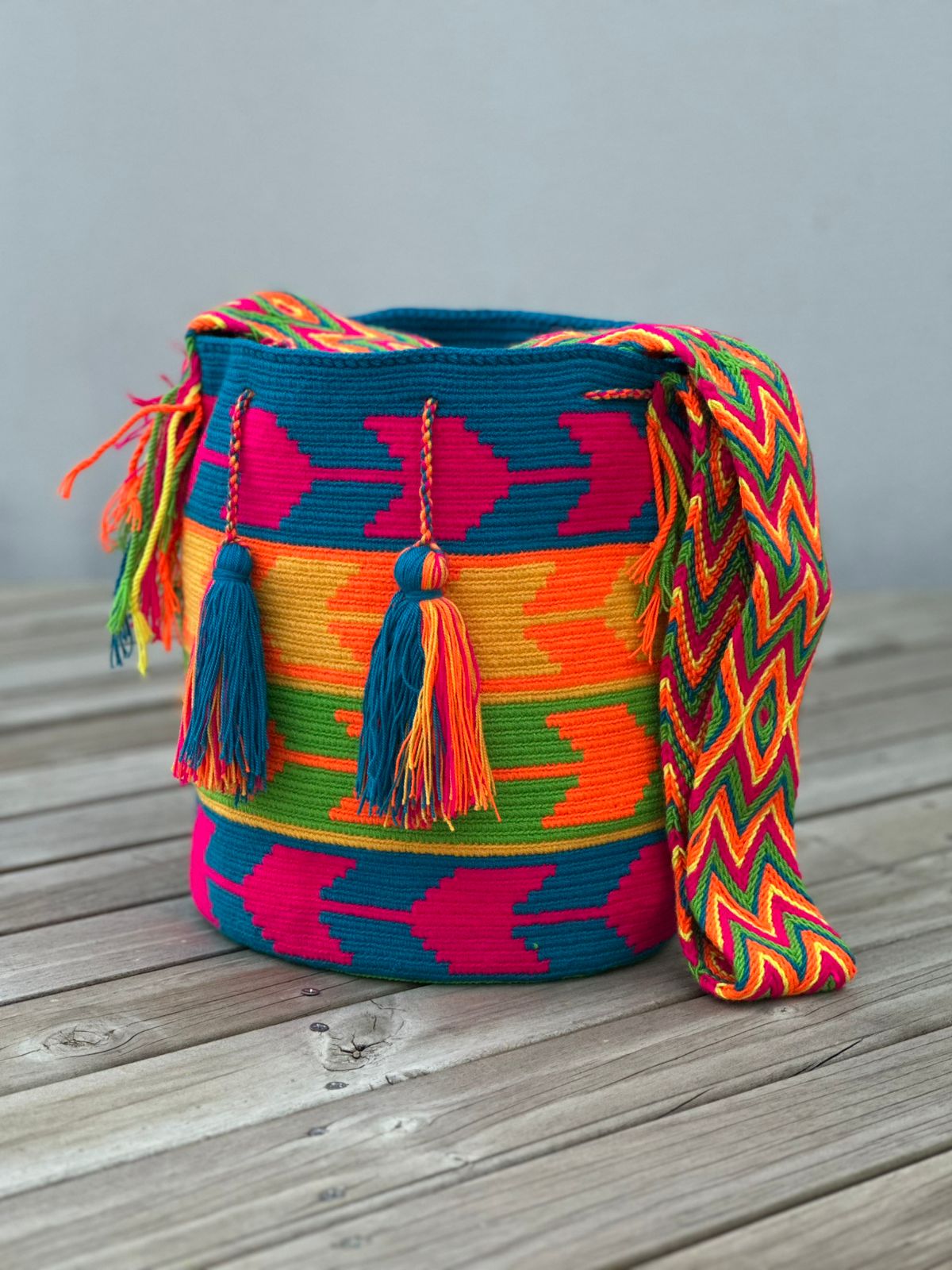 Mochila GRANDE Fiesta Tropical🌴 (31x28)