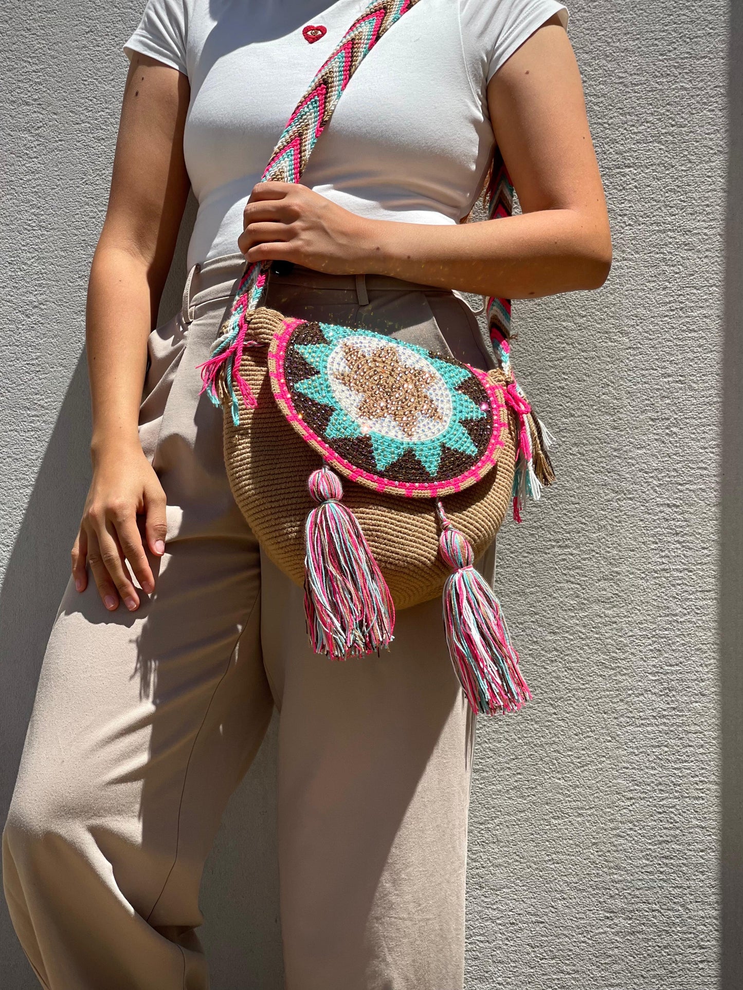 Mochila Tapa Perlada MEDIANA🌟(22x20Cm)