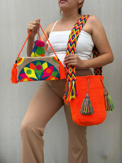 💫 Combo Wayuu: Mochila GRANDE+ Monedero + Sobre Artesanal🎁