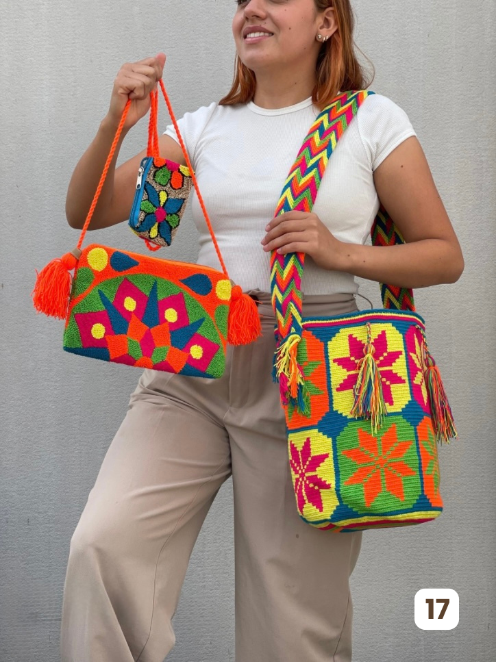 💫 Combo Wayuu: Mochila GRANDE Diseño+ Sobre + (MONEDERO GRATIS) 🎁