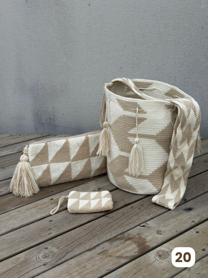 💫 Combo Wayuu: Mochila GRANDE Diseño+ Sobre + (MONEDERO GRATIS) 🎁