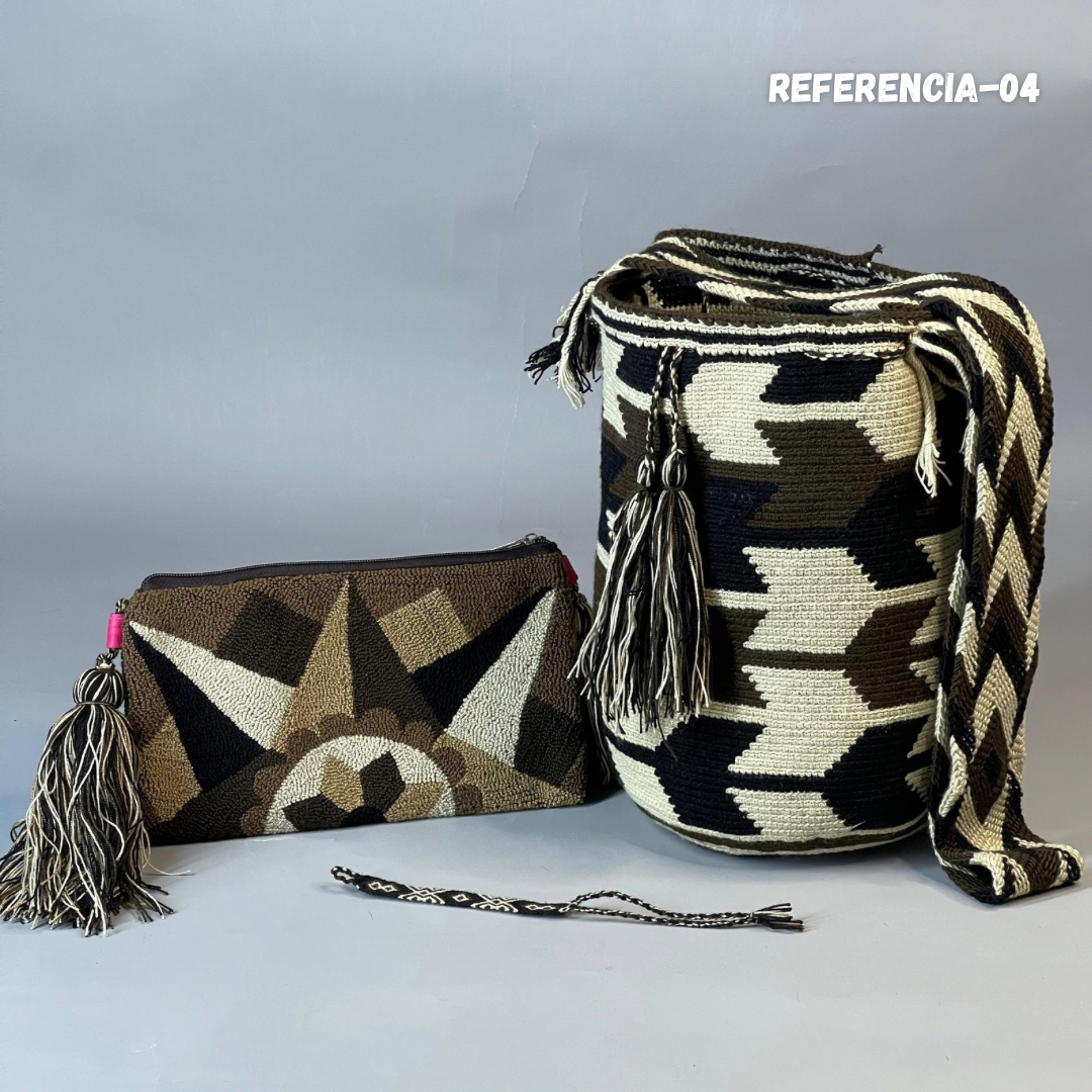 😱Combo Wayuu: Mochila GRANDE Diseño+ Sobre Tapizado+ (MANILLA GRATIS) 🎁