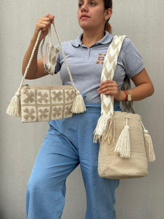 💫 Combo Wayuu: Mochila GRANDE+ Monedero + Sobre Artesanal🎁