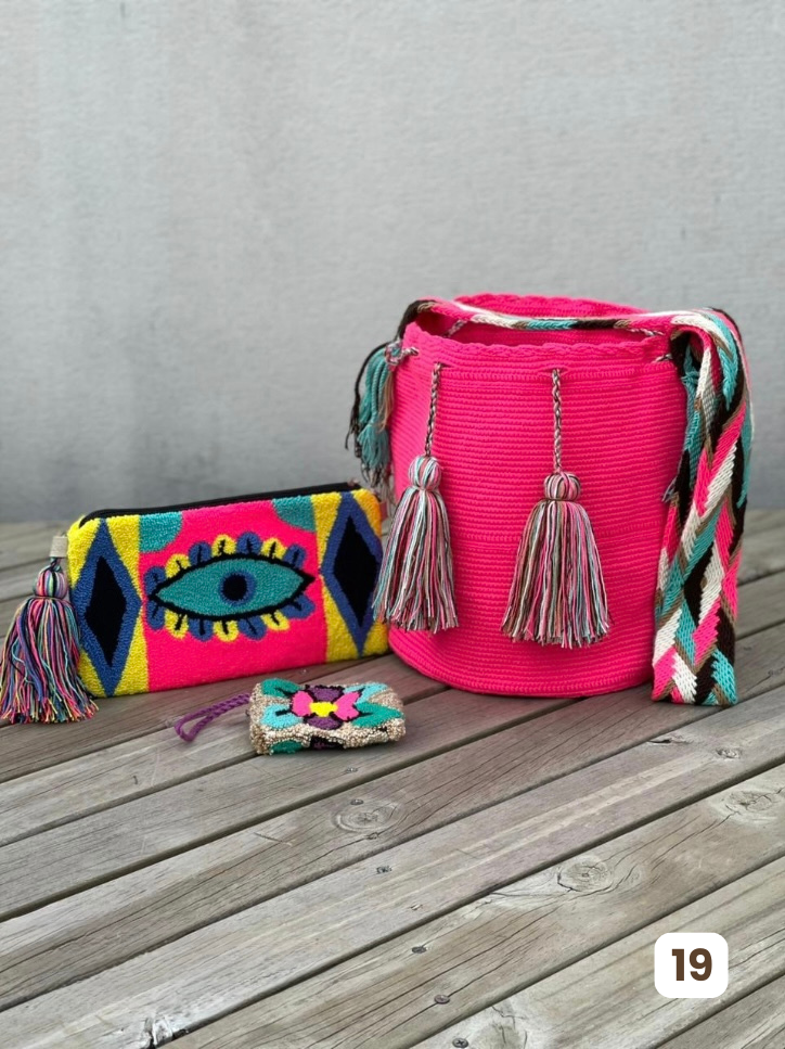 💫 Combo Wayuu: Mochila GRANDE+ Monedero + Sobre Artesanal🎁