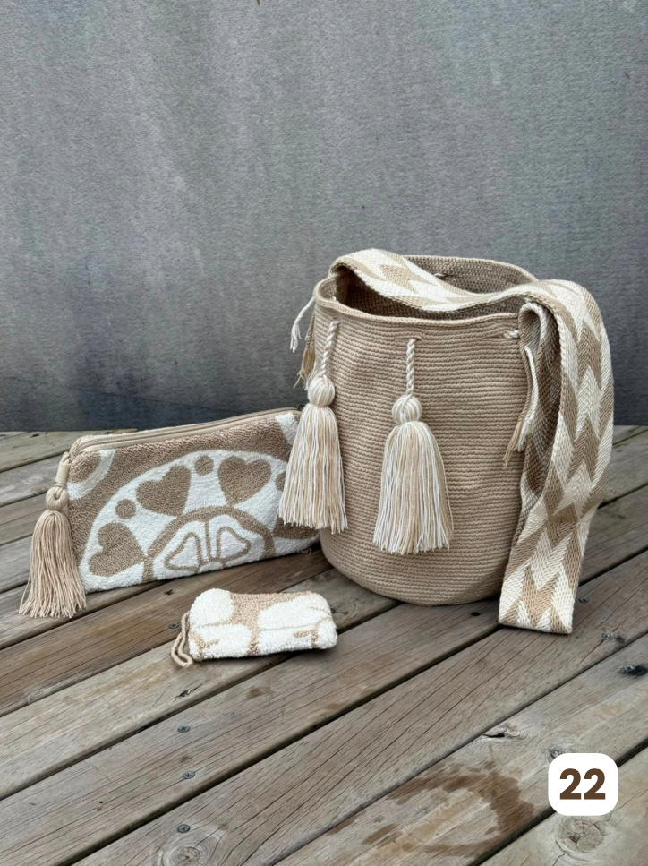 💫 Combo Wayuu: Mochila GRANDE+ Monedero + Sobre Artesanal🎁