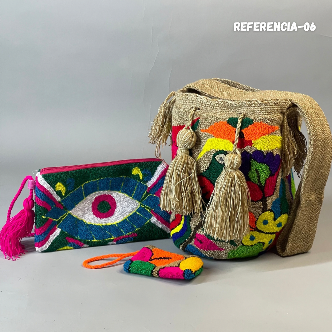 💫 Combo Wayuu: Mochila GRANDE Diseño+ Sobre + (MONEDERO GRATIS) 🎁