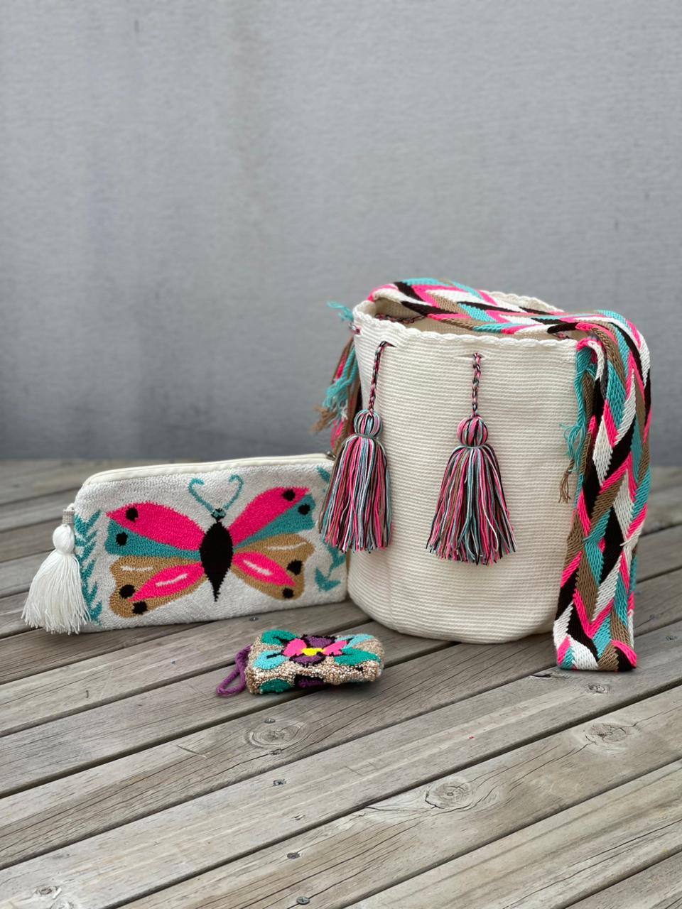 💫 Combo Wayuu: Mochila GRANDE+ Monedero + Sobre Artesanal🎁