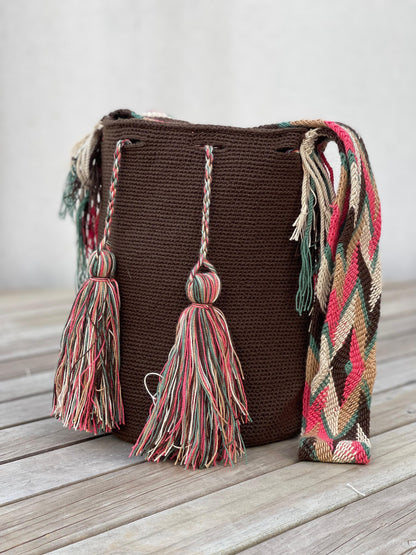 Mochila GRANDE Unicolor Tonos Tierra 🌎(31x28)