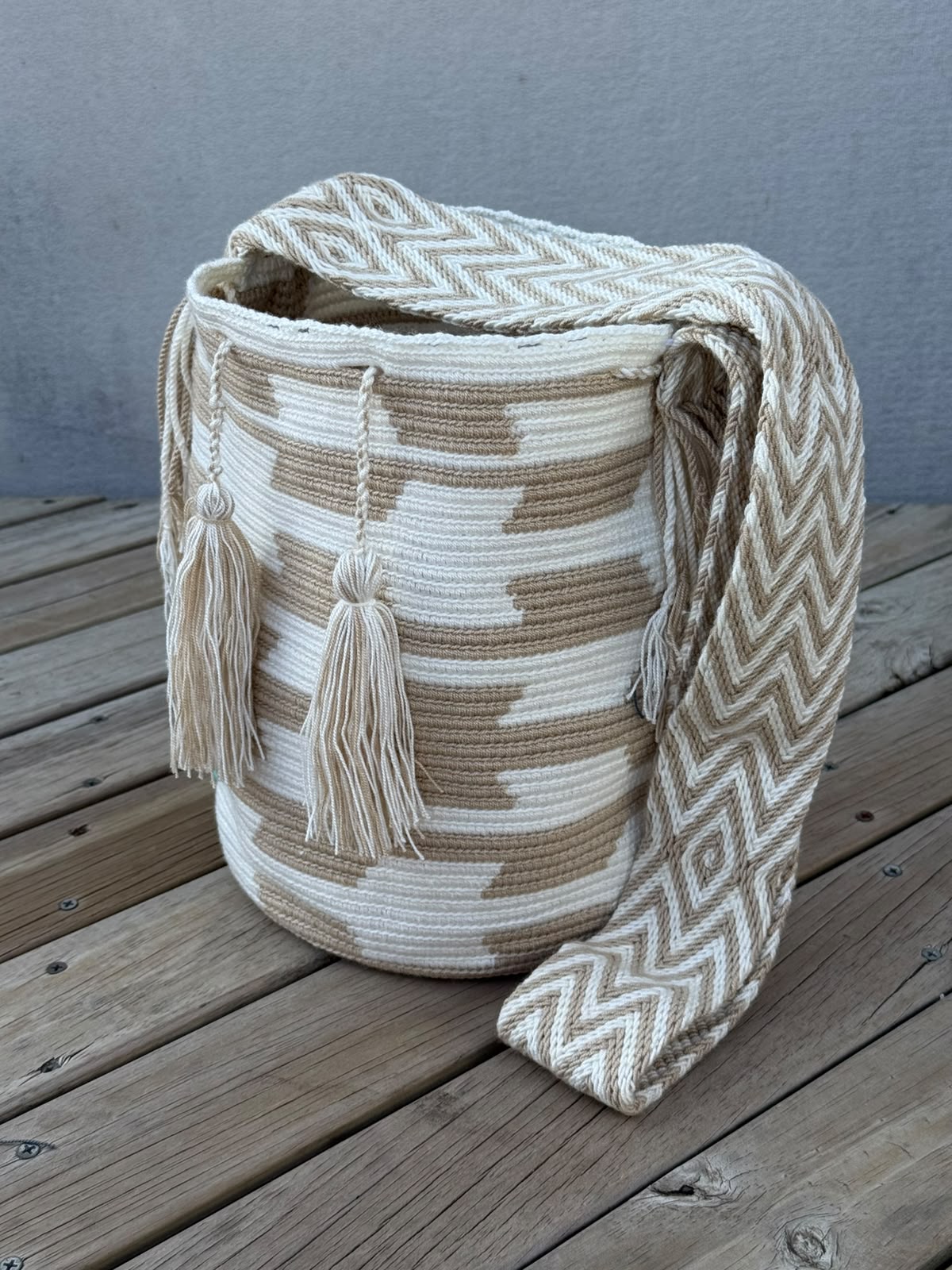 Mochila GRANDE Beige (31x28)