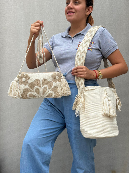 💫 Combo Wayuu: Mochila GRANDE+ Monedero + Sobre Artesanal🎁