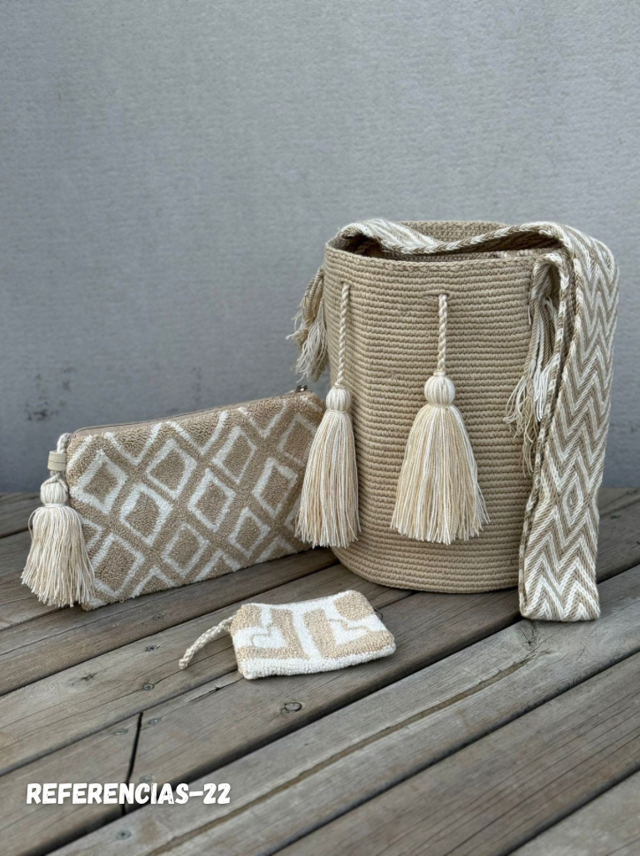 💫 Combo Wayuu: Mochila GRANDE+ Monedero + Sobre Artesanal🎁