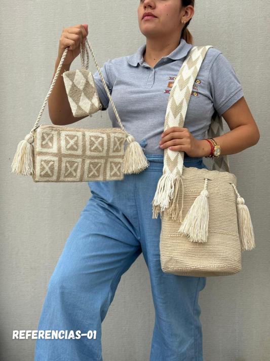 💫 Combo Wayuu: Mochila GRANDE+ Monedero + Sobre Artesanal🎁