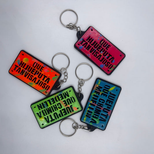 3x Llavero Placa de Madera Frases