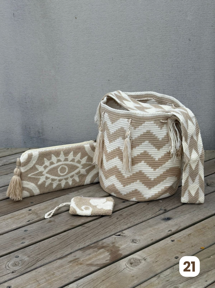 💫 Combo Wayuu: Mochila GRANDE Diseño+ Sobre + (MONEDERO GRATIS) 🎁